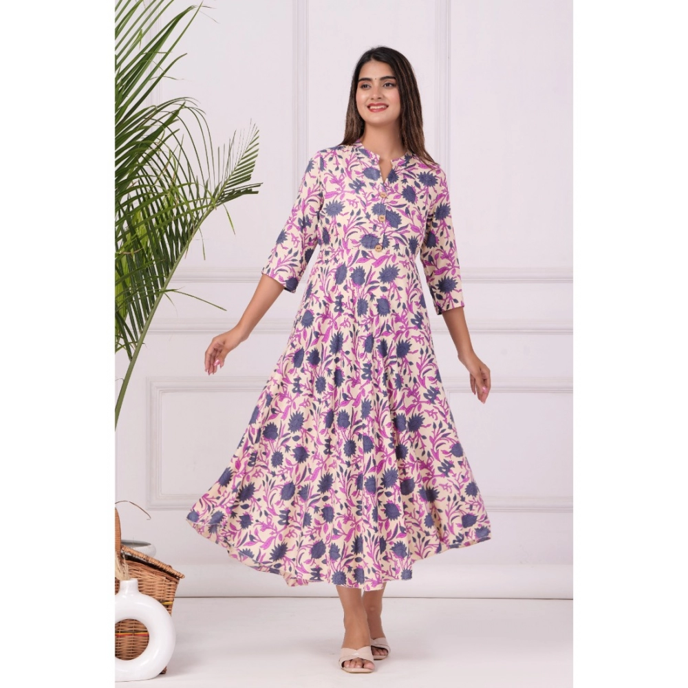 53559348884_678c8375d5_o_d-1000x1000-1.webp Generic Women's Casual 3/4 Sleeve Printed Rayon Anarkali Gown (Purple) - Image 1