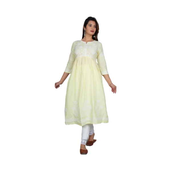 Yellow Rayon Kurti Set