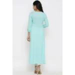 Generic Women's Casual 3/4 th Sleeve Embroidery Rayon Kurti (Sky Blue) - Image 2