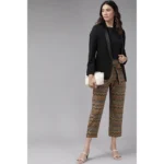 Womens Printed Cotton Trousers - Angle 3