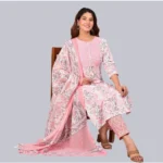 Women Floral Cotton Kurti Set - Angle 3