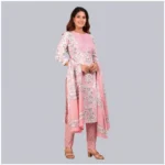 Women Floral Cotton Kurti Set - Angle 4