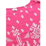 Generic Women's Casual Short Sleeve Printed Rayon Pajama Set (Pink) - Image 3