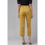 Generic Women's Casual Printed Cotton Flex Trouser Pant (Mustard) - Image 2