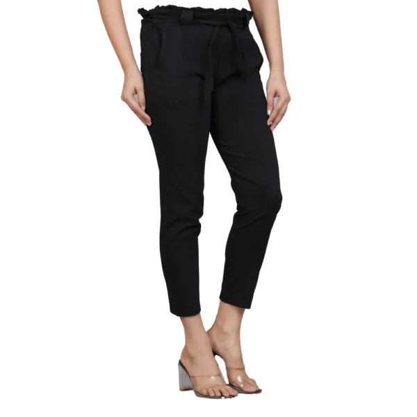 Black Lycra Trouser Pant for Women