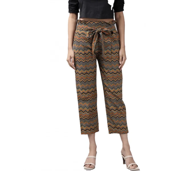 Multicolor Printed Cotton Trousers