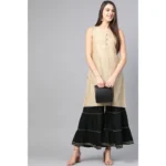 Women's Black Rayon Sharara - Angle 3