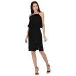 Generic Women's Cotton Blend Solid Sleeveless Dress (Black) - Image 5
