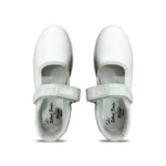 Generic Girls Rexine Ox-Ankle Velcro Closure School Shoe (White)