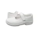 Generic Girls Rexine Ox-Ankle Velcro Closure School Shoe (White) - Image 2