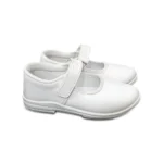 Generic Girls Rexine Ox-Ankle Velcro Closure School Shoe (White) - Image 3