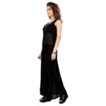 Generic Women's Cotton Blend Solid Sleeveless Maxi Dress (Black) - Image 4