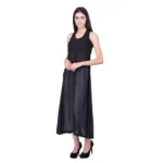 Generic Women's Cotton Blend Solid Sleeveless Dress (Black) - Image 5
