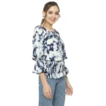 Generic Women's Cotton Blend Solid 3-4 Sleeve Top (White) - Image 2