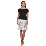 Black Cotton Blend Short Sleeve Dress for Women