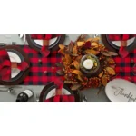 Generic Checked Cotton Table Runners (Red & Black) - Image 3