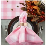 Generic Checked Cotton Table Runners (Baby Pink) - Image 2