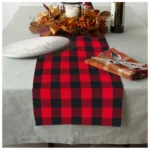 Generic Checked Cotton Table Runners (Red & Black) - Image 4