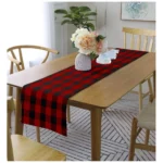 Generic Checked Cotton Table Runners (Red & Black)