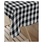 Generic Checked Cotton Checks Table Cloth (Black) - Image 3