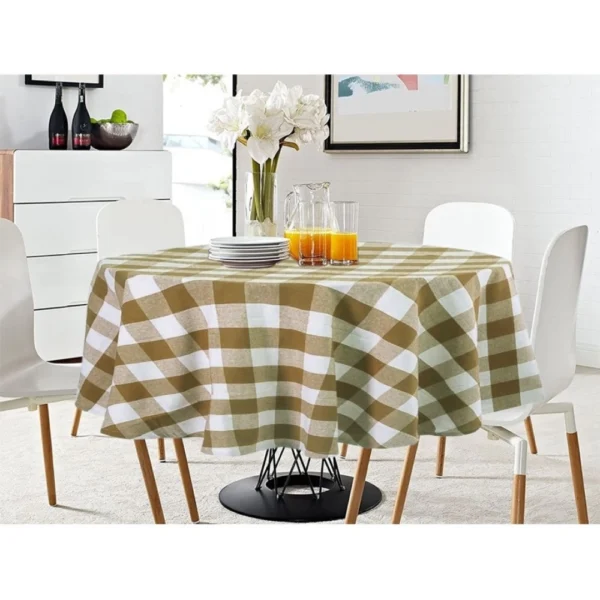 Generic Checked Cotton Checks Table Cloth (Beige)