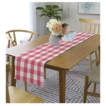 Generic Checked Cotton Table Runners (Baby Pink)