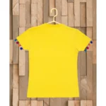 Generic Girl's Casual Short Sleeve Printed Cotton T Shirt (Yellow) - Image 3