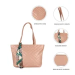 Generic Women's Polyurethane Textured  Shoulder Bag (Peach) - Image 2