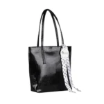 Generic Women's Polyurethane Textured, Croc Shoulder Bag (Black) - Image 4