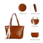 Generic Women's Polyurethane Textured  Shoulder Bag (Dark Brown) - Image 2