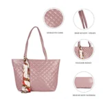 Generic Women's Polyurethane Textured  Shoulder Bag (Blush Pink) - Image 2