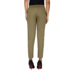 Women's Green Cotton Trousers - Angle 3