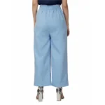 Generic Women's Casual Cotton Solid Pants (Sky Blue) - Image 3