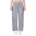 Generic Women's Casual Cotton Blend Striped Bottomwear (Grey)
