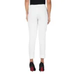Generic Women's Casual Cotton Lycra Solid Trouser Pants (White) - Image 3