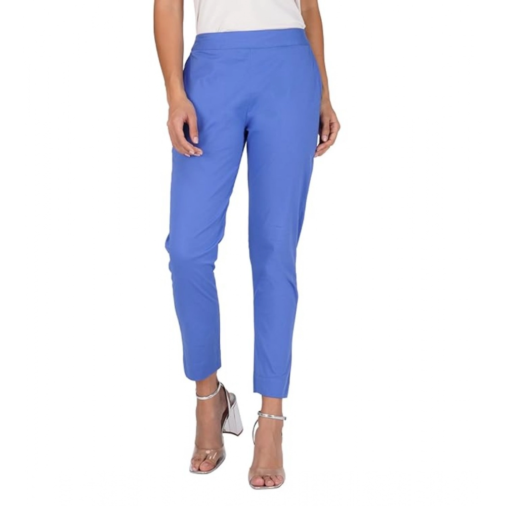 53662175224_e2781bb5c0_o_d-1000x1000-1.webp Generic Women's Casual Cotton Lycra Solid Trouser Pants (Blue) - Image 1