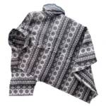 Generic Men's Casual Short Sleeve Printed Cotton Blended Shirt (White & Black)