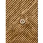 Generic Men's Casual Short Sleeve Striped Cotton Blended Shirt (Yellow) - Image 2