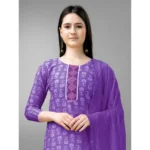 Purple Kurti Set for Women - Angle 4