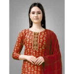 Maroon Kurti Set for Women - Angle 5