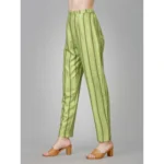 Generic Women's Casual 3-4 th Sleeve Embroidery Rayon Kurti Pant Set (Light Green) - Image 2