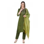 Green Cotton Kurti Set