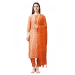 Women Orange Kurti Set