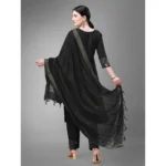 Women Black Cotton Kurti Set - Angle 6