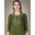 Green Cotton Kurti Set - Angle 5
