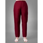 Generic Women's Casual 3-4 th Sleeve Embroidery Cotton Kurti Pant Dupatta Set (Maroon) - Image 2