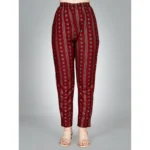 Generic Women's Casual 3-4 th Sleeve Embroidery Rayon Kurti Pant Set (Maroon) - Image 2
