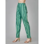 Generic Women's Casual 3-4 th Sleeve Embroidery Rayon Kurti Pant Set (Green) - Image 2