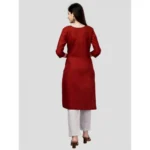 Generic Women's Casual 3-4 th Sleeve Embroidery Cotton Kurti (Rust) - Image 5