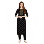 Black Rayon Kurti Set